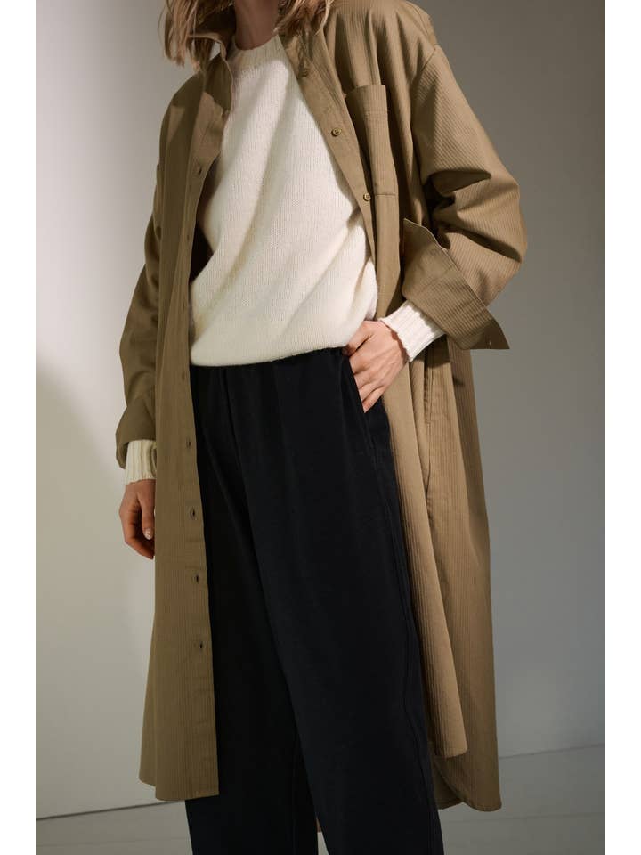 floret shirtdress twill - khaki brown for wholesale on Faire2