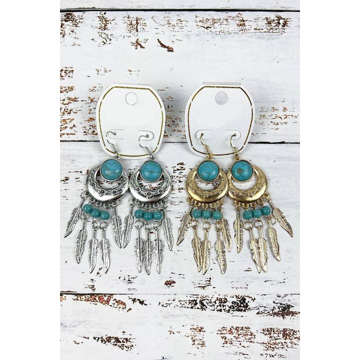 ASSORTED BOHEMIAN STYLE DROP FEATHER HOOK EARRING for wholesale on Faire3