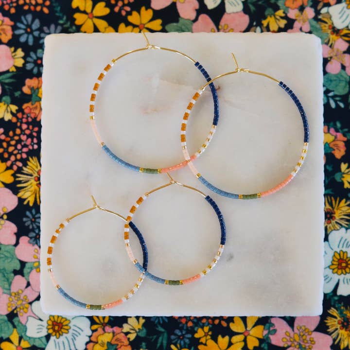 Girls Day Out by Amy Houston - Wholesale Hoop Earrings - Pocket Full of Posies // miyuki glass beaded hoop earrings