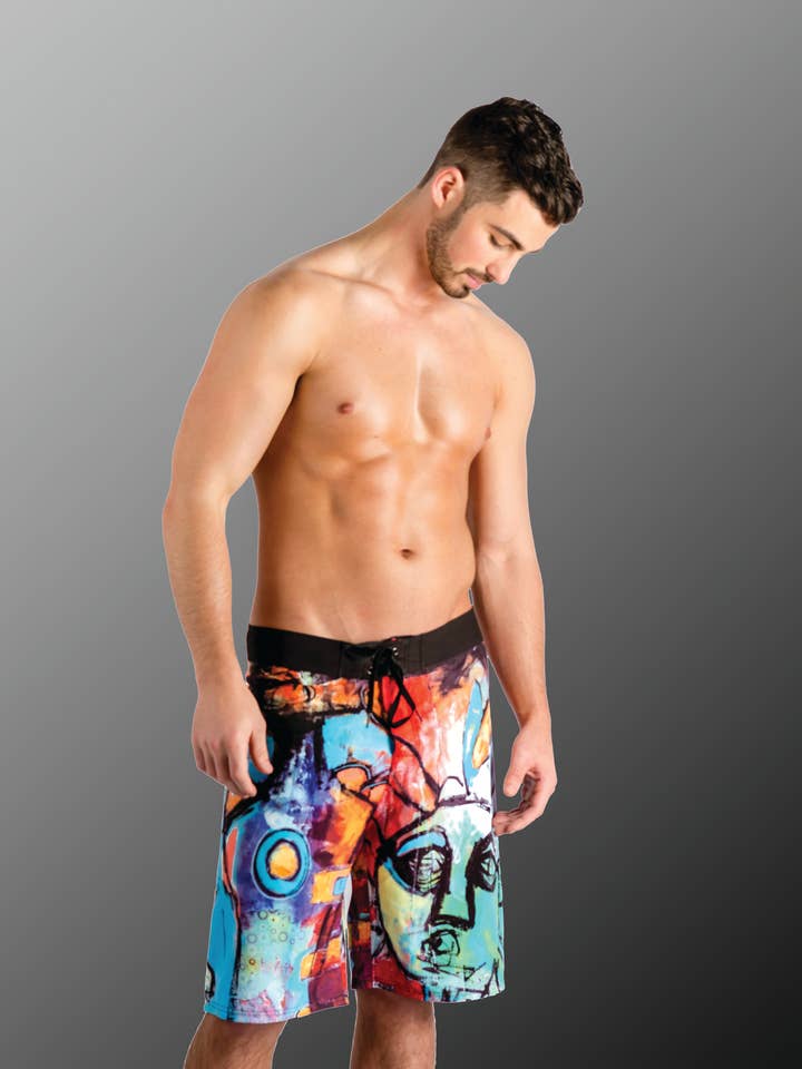Curious conjuring swim trunks for wholesale by Karo Swimwear