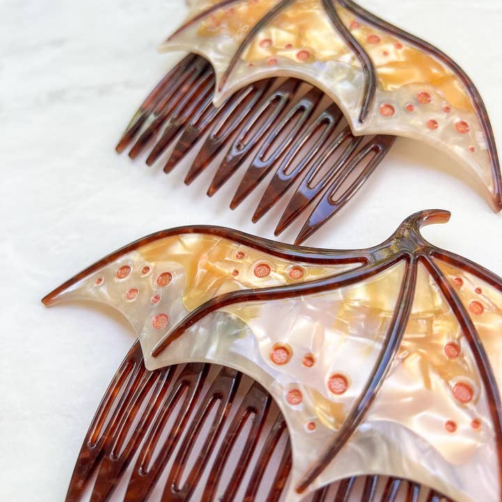 Blissfully Bookish Company - Wholesale Hair Accessories Set - Women's - Gold Dragon Wing Comb Set | Fantasy Gifts9