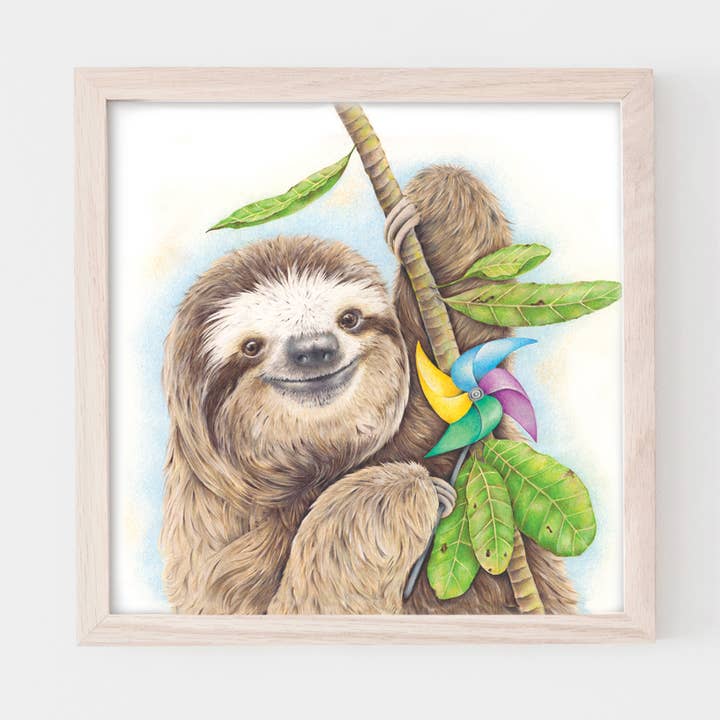 Tirage d'art : Party Sloth pour la vente par Popcorn Blue