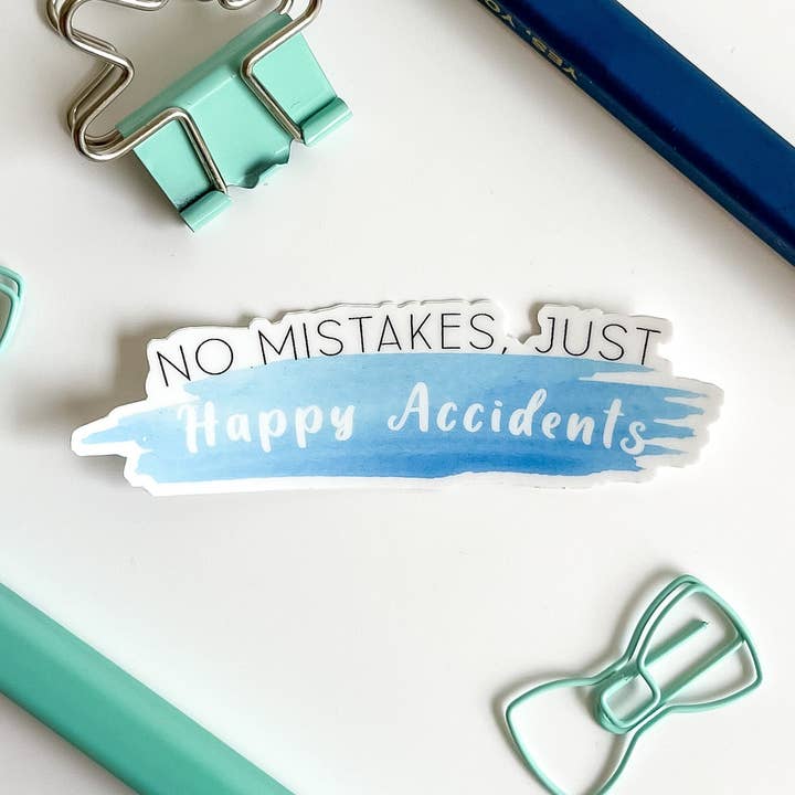 Autocollant No Mistakes Just Happy Accidents pour la vente par BambooByTundra