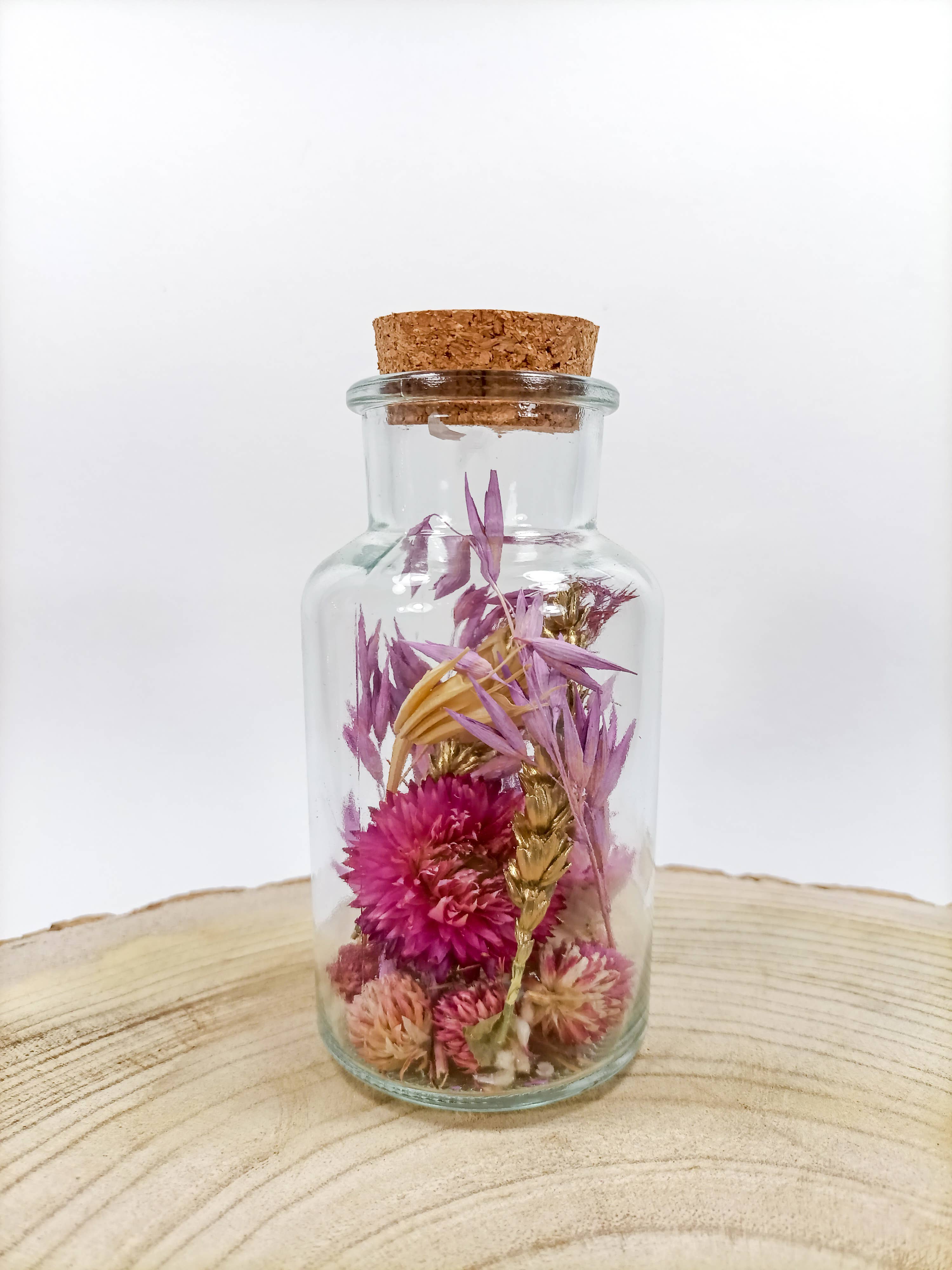 DRYdecorations - Wholesale Dried/Pressed Flowers - Droogbloemen in fles collectie COLD PINK3