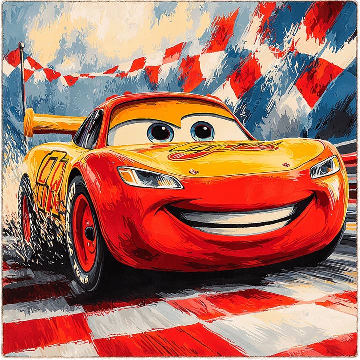 Artistry Rack - Wholesale DIY Craft Kit - Lightning McQueen Race Car Rug - Disney Inspired DIY Painting By Numbers Kit