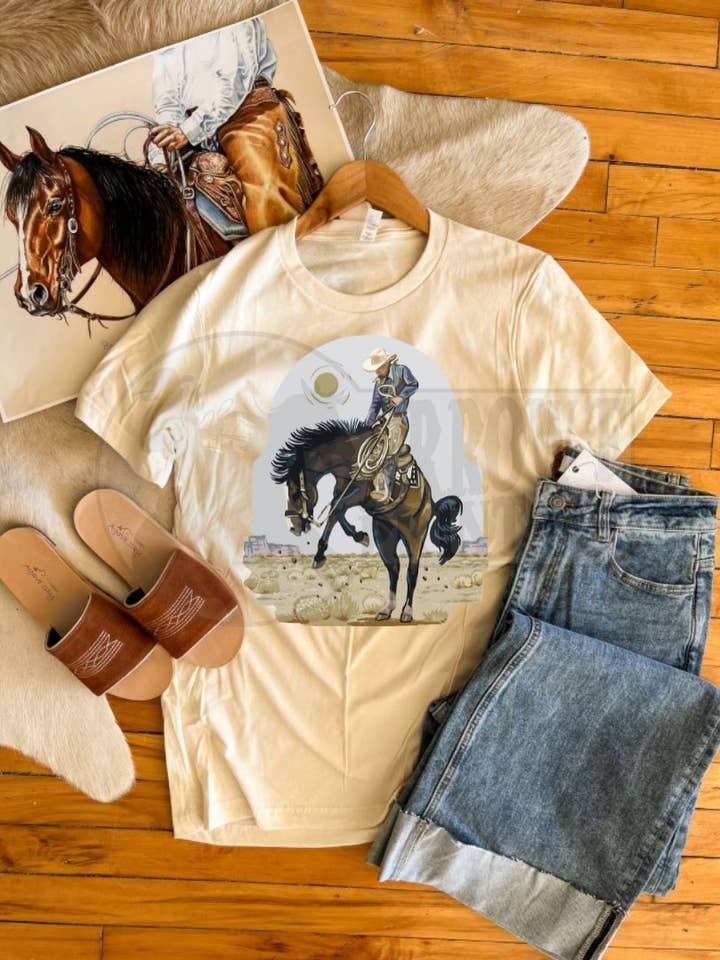 Ranch Bronc Tee for wholesale by Arrow F Apparel