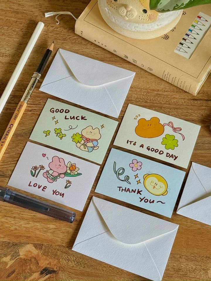 Mini Note card for wholesale by Kumakun Studio
