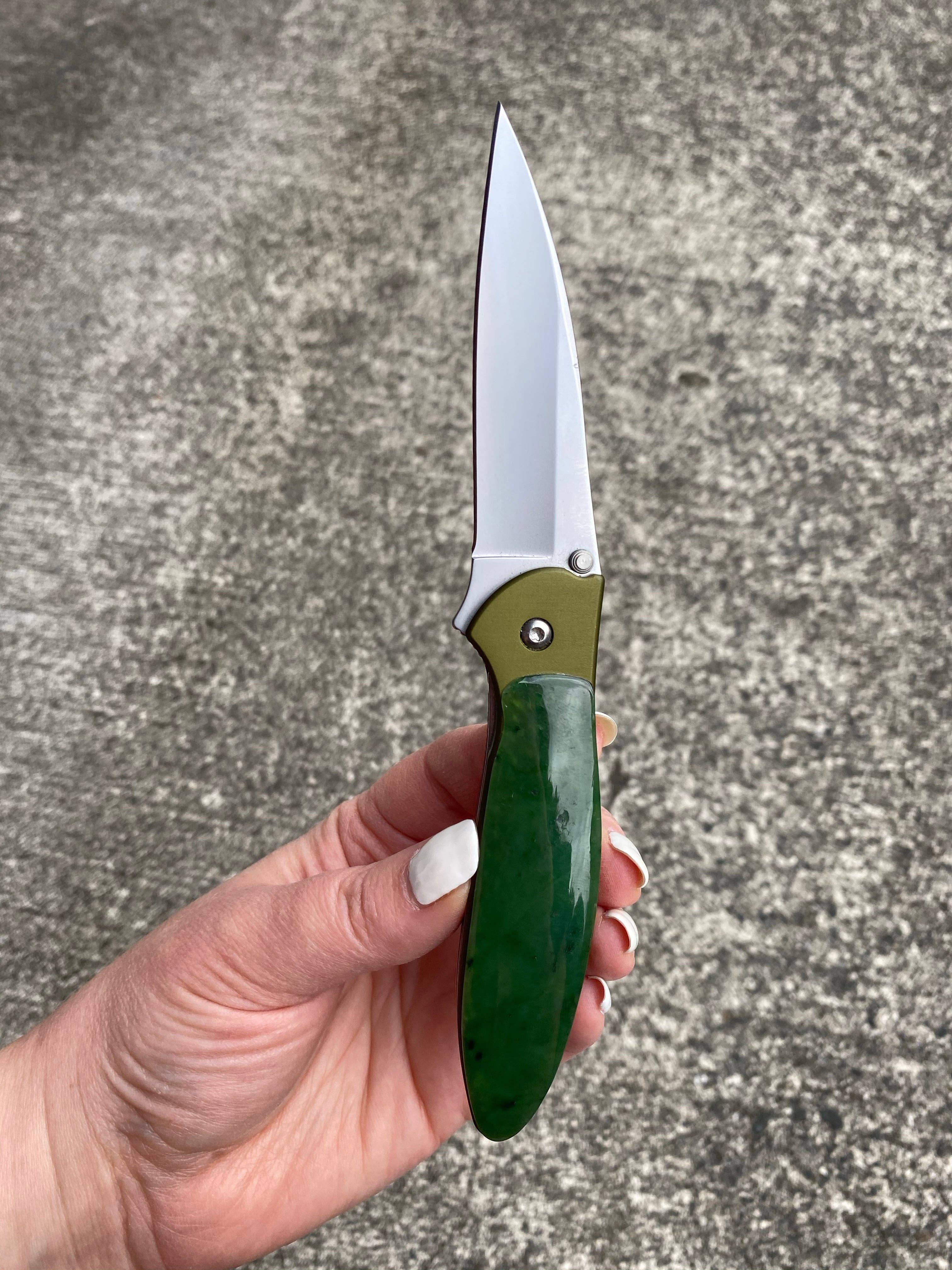 Ivory Jacks - Vente Couteau de poche/étui - Couteau de poche Kershaw Leek Jade Olive Accent2