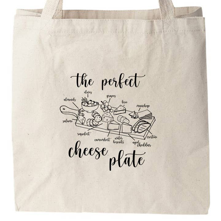The Perfect Cheese Plate - Canvas draagtassen - Charcuterie voor wholesale door Moonlight Makers
