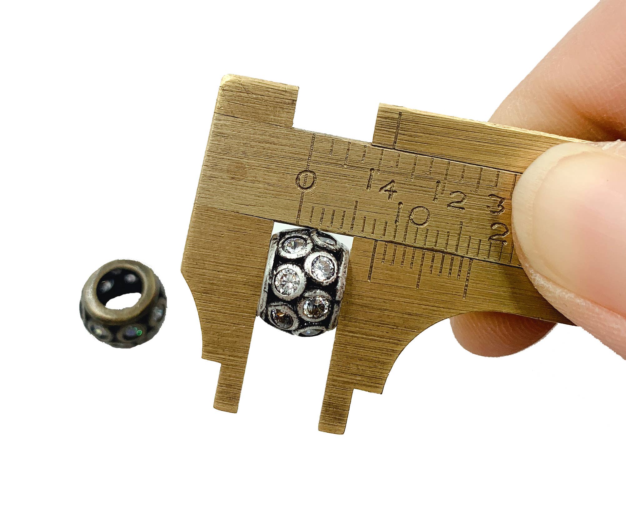 findings4uGem – wholesale Individual charm/pendant – Antique Barrel Spacer Beads CZ Micro Pave DIY Jewelry, BD0333