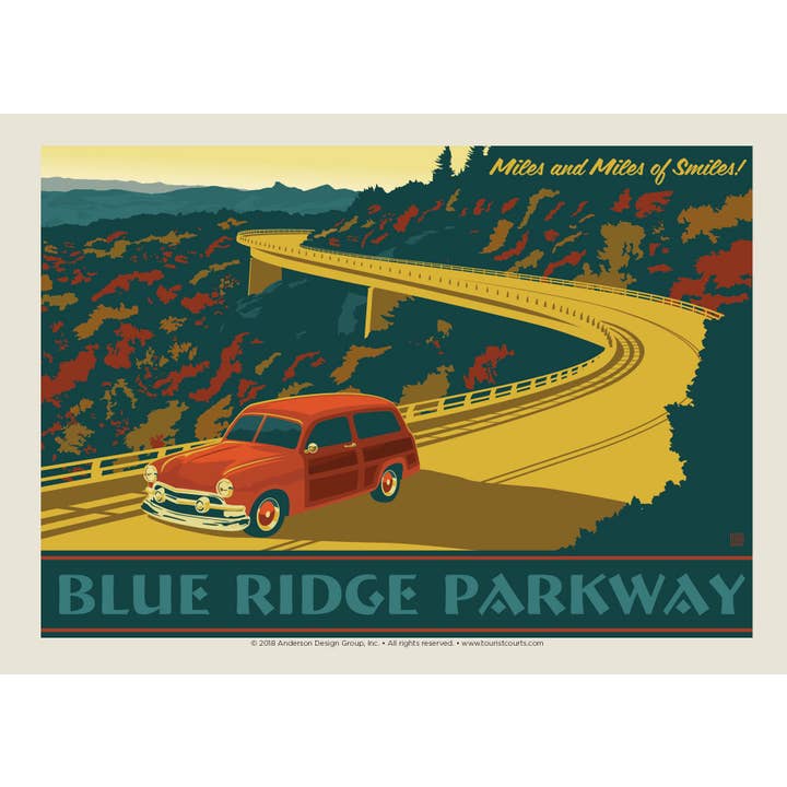 Blue Ridge Parkway Postcard for wholesale by Tourist Courts