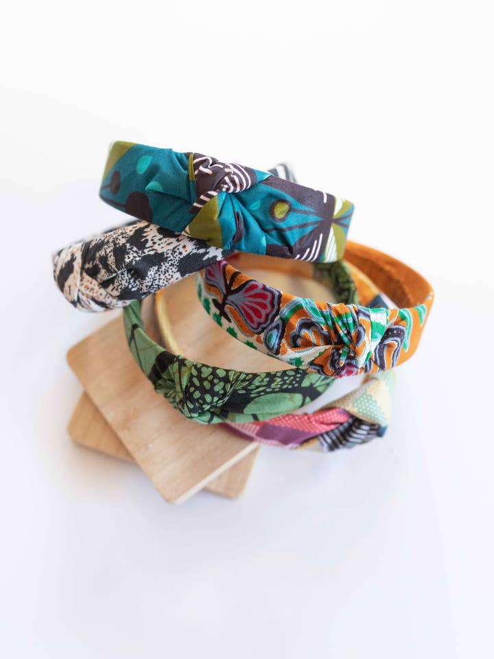 Knotted Kitenge Headband (old version) for wholesale by Elizabeth's Voice