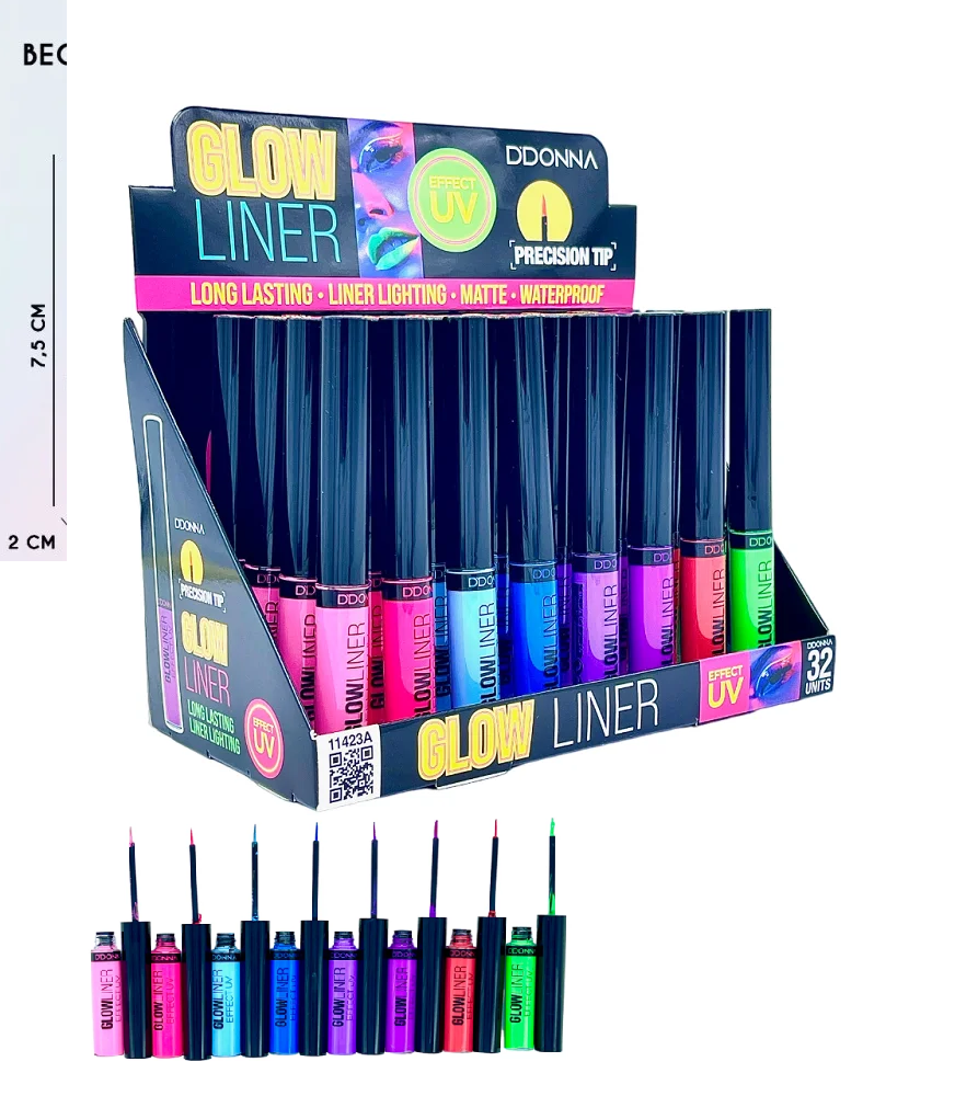 LS GROUP – Engroshandel Eyeliner – Farvet glow UV-effekt eyeliner i pink, blå, lilla med flere0