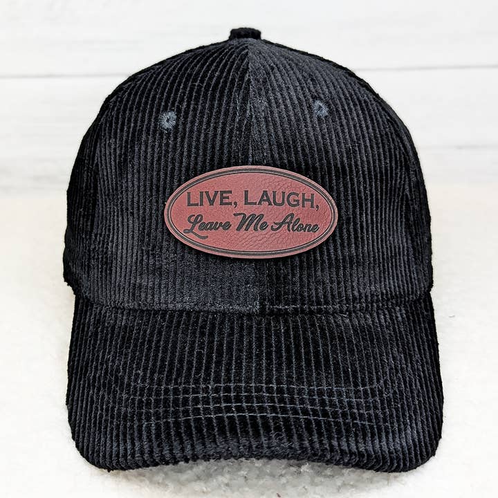 Live, Laugh, Leave Me Alone FAUX Leather Patch for wholesale by Trendy Transfers