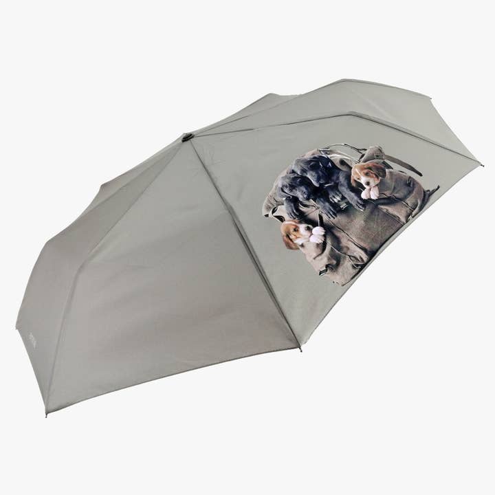 Foldable Women's Umbrella "PUPPIES" | Dog Print for wholesale by Linea Emme Collezioni
