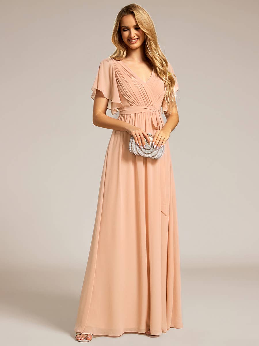 Ever-Pretty - Vente Robe – femme - Robes de soirée à volants à manches courtes exclusives B2B45