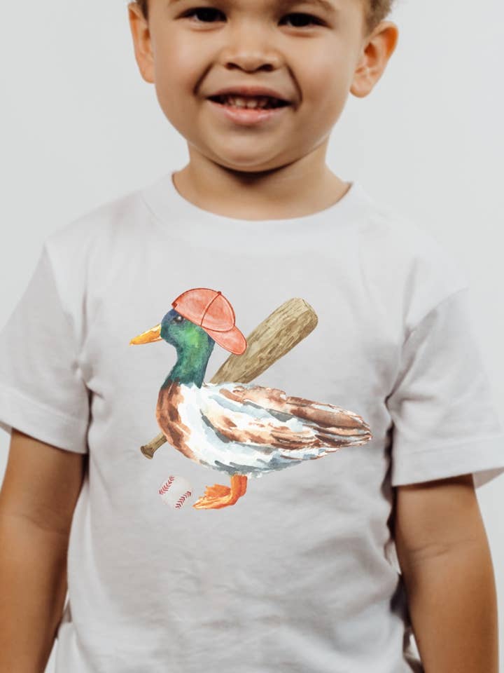 Painted Skies - Wholesale Screen Printed T-Shirt - Kids - Mallard Duck Baseball Toddler Tee0