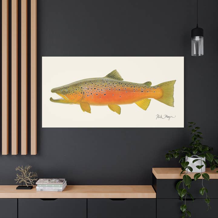 Brown Trout II Canvas Print, NEW for Holiday 2025! for wholesale by Nick Mayer Art