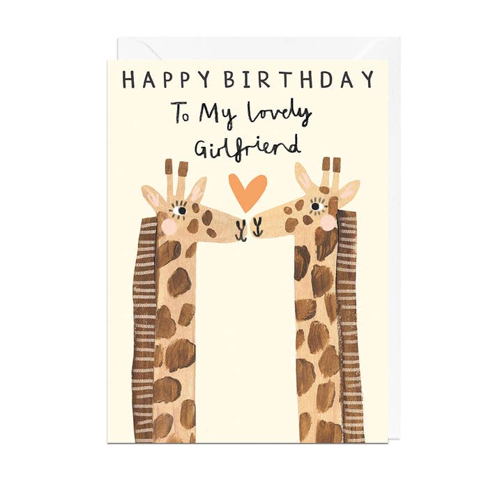HAPPY BIRTHDAY GIRLFRIEND GIRAFFES Kort for engroshandel hos Jolly Awesome