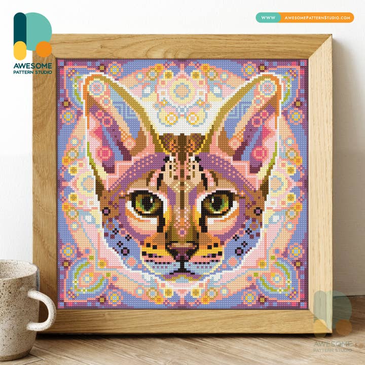 DS2405-120x120 Mandala Savannah, Diamond Painting Kit for wholesale by Awesome Pattern Studio