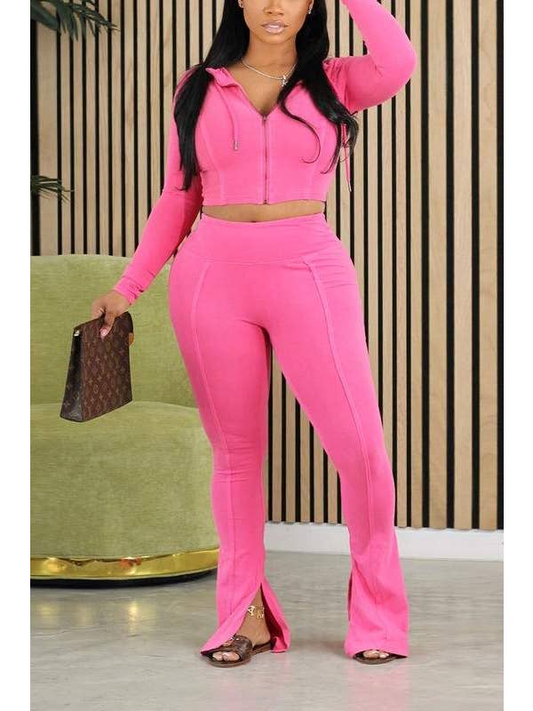 Queen Fashion - Vendita all'ingrosso Completo top e pantaloni (NON loungewear) - Donna - set top corto e pantaloni con cerniera3