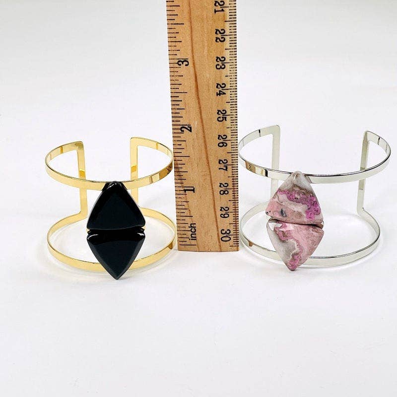 Rock Paradise - Wholesale Cuff Bracelet - Crystal Double Gemstone Triangle Cuff2