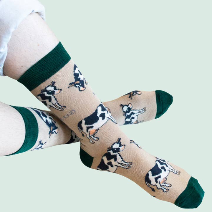 Bare Kind Socks - Wholesale Socks - Unisex - Cow Socks | Bamboo Socks | Beige Socks | Farm Socks5