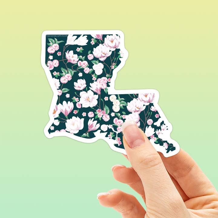 Sentinel Supply - Wholesale Sticker - Louisiana Magnolia Flower Sticker - Cute Southern Decals