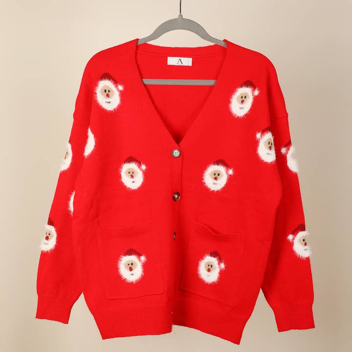 Holiday Santa Claus Button Cardigans 12Pcs Bundle for wholesale on Faire