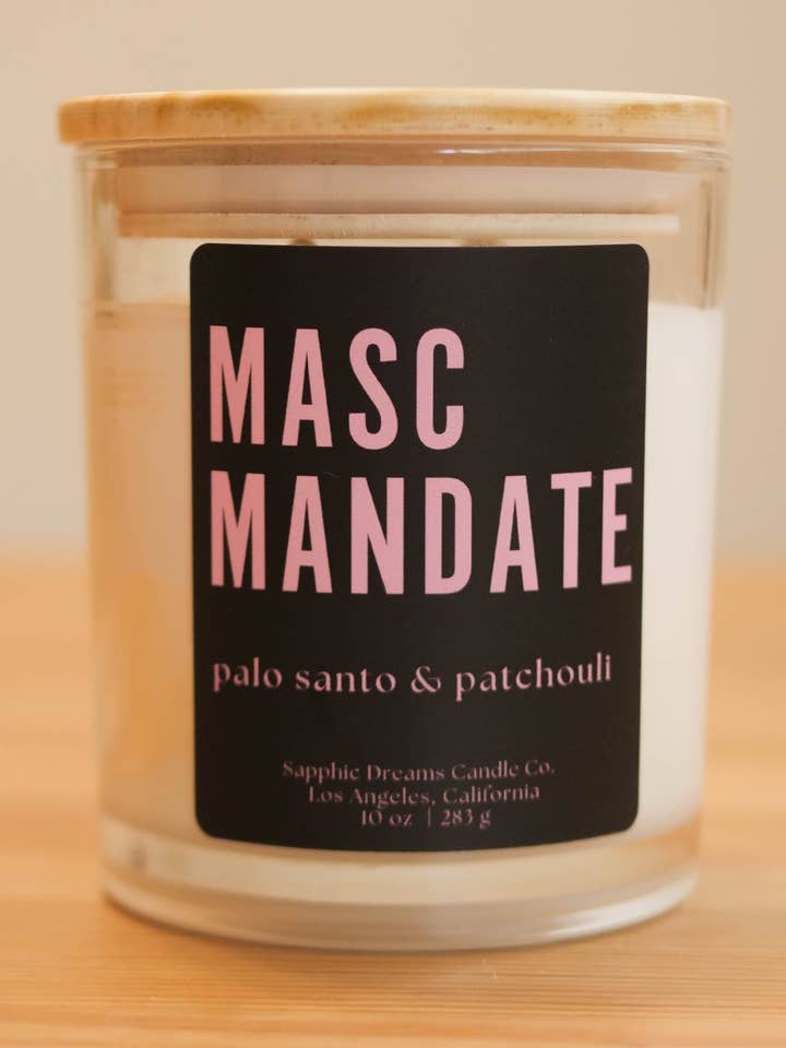Masc Mandate Candle for wholesale by Sapphic Dreams
