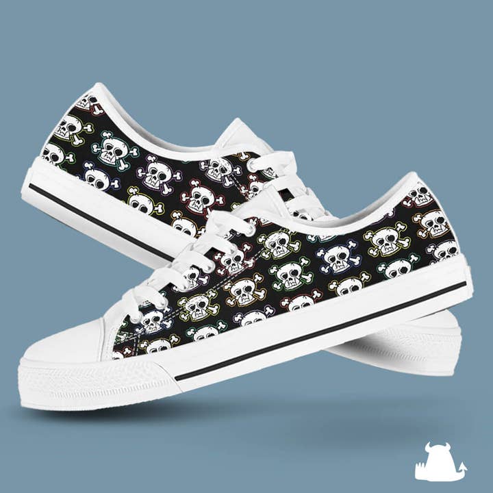 Skull n x Bones Low-Top Canvas-Schuhe, weiße für den Großhandel von beasties