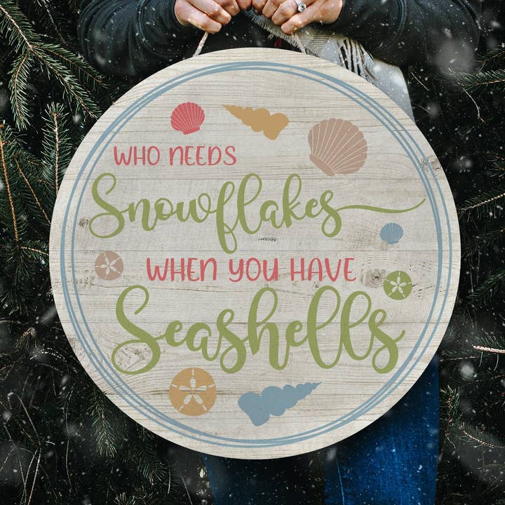 Décorations de Noël pour portes Seashells pour la vente par 9th Letter Press