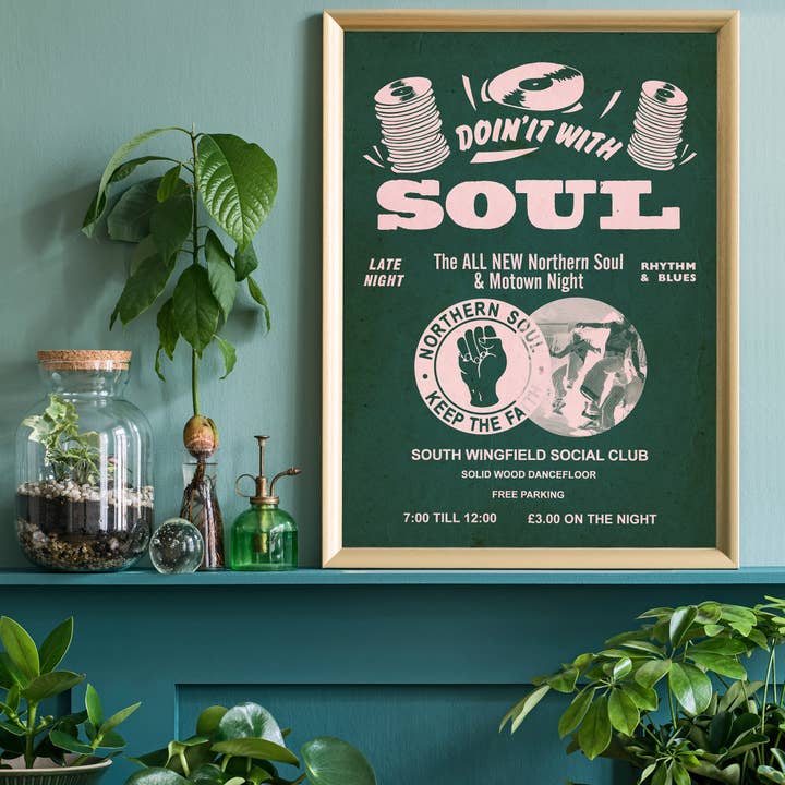 Ink & Drop - Wholesale Poster - Northern Soul Motown Music Poster Pink Print