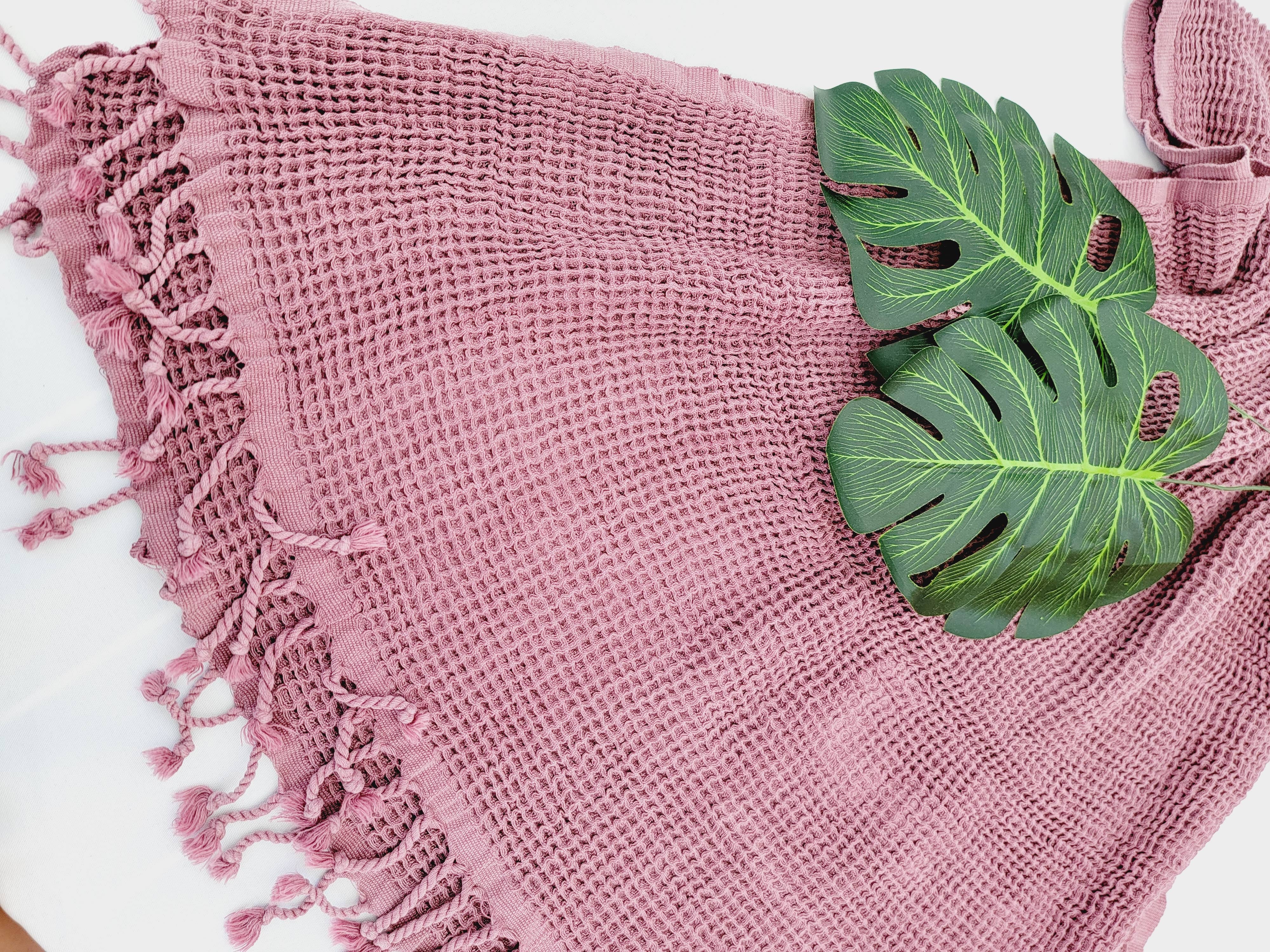 EBRU Home – Engroshandel Tæppe – Kast tæppe tyrkiske håndklæder - Hurtig foldkast Kirsebær4