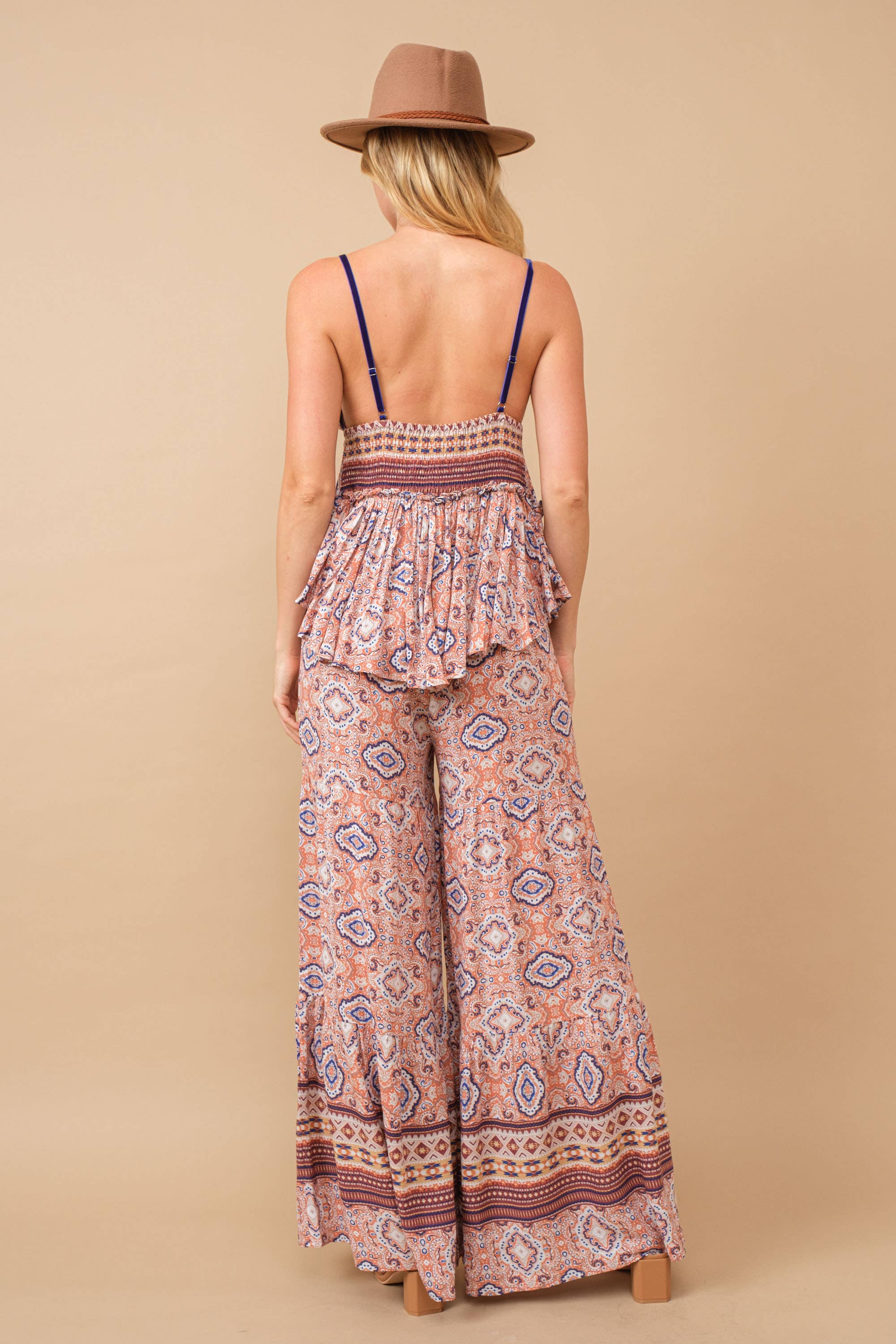 Blue B – Großhandel Hose – Damen – 34420P - Aztekische weite Hose mit gestuftem Geo-Blockmuster14