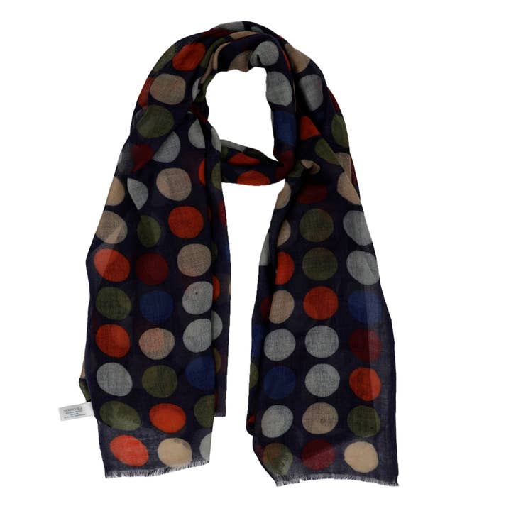 Geometrical Dots Print Merino Silk Designer Scarf for wholesale by Namaskar Australia