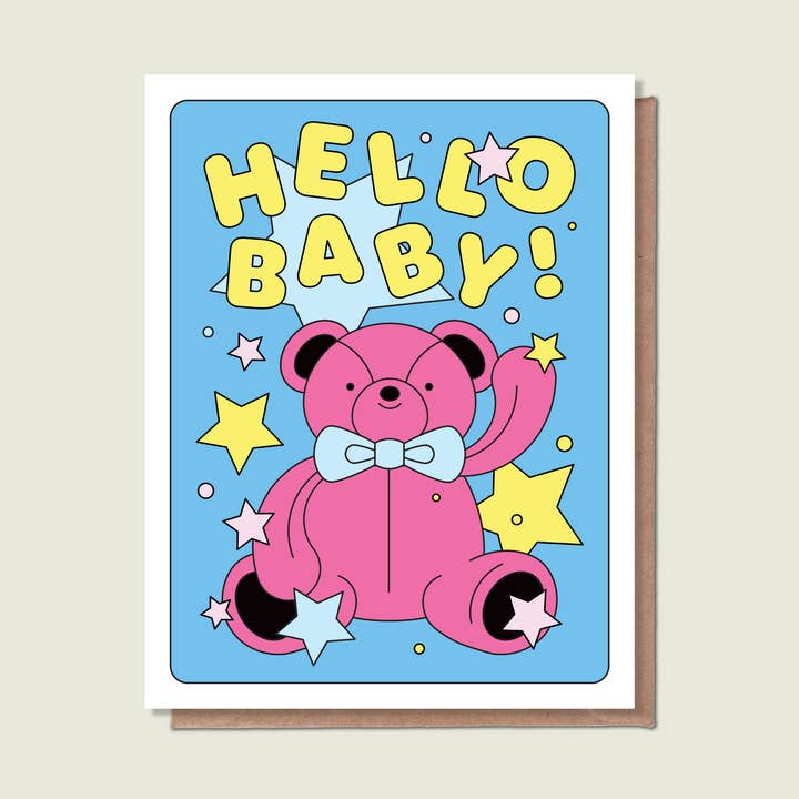 Hej Baby lykønskningskort for engroshandel hos Épée Lapin Studio