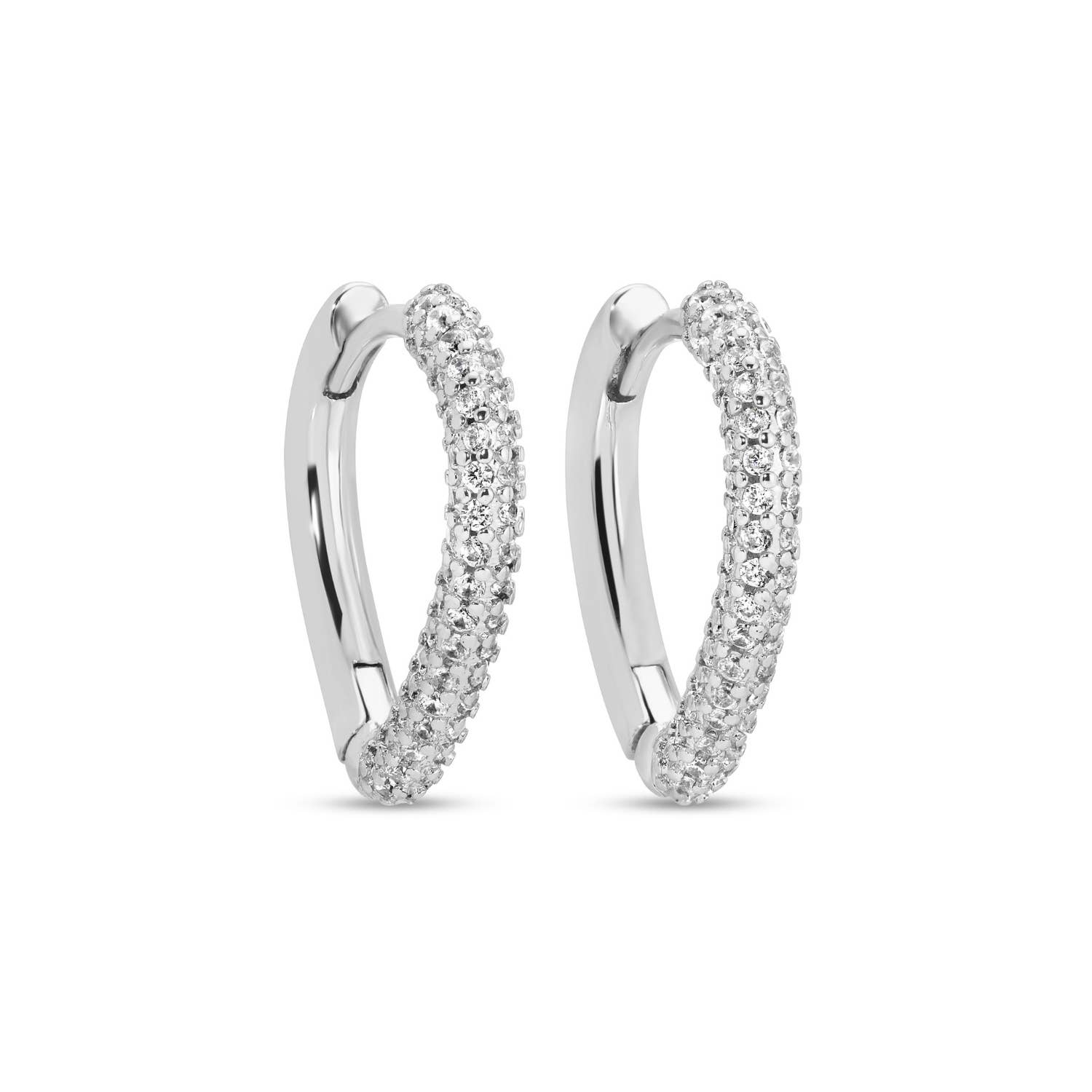 Splendid Iris - Wholesale Huggie Earrings - Angled Pave Huggies1