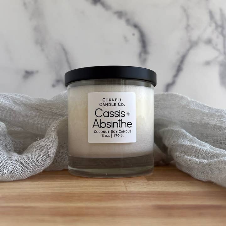 Cornell Candle Co. - Wholesale Jar/Filled Candle - Cassis+Absinthe 6 oz. Coconut Soy Candle