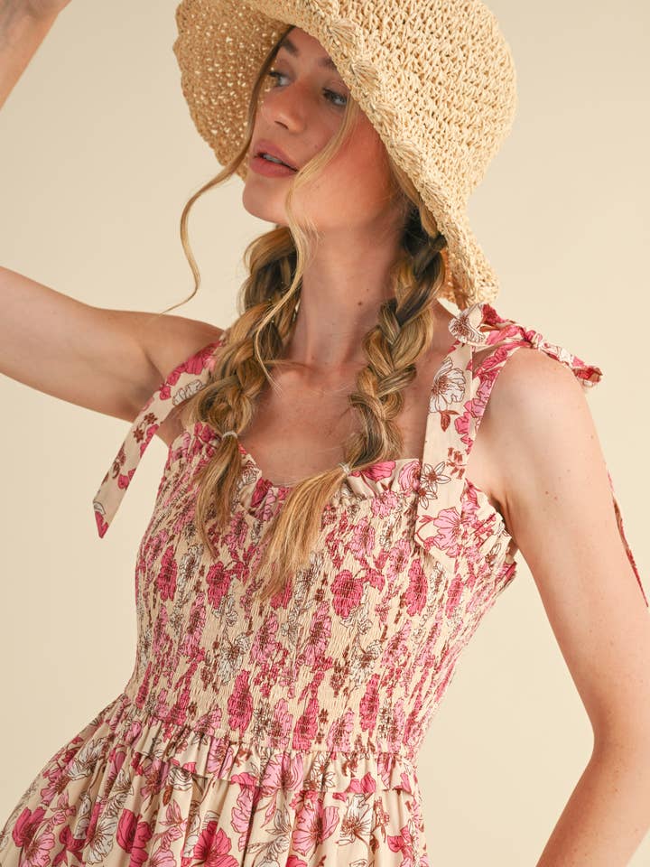 &MERCI - Vente Robe – femme - ROBE MIDI À VOLANTS EN DENTELLE FLORALE MDR385216