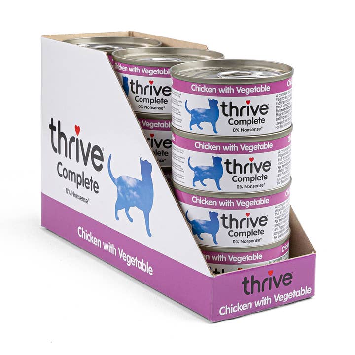 Finest Petfoods - Vente Nourriture – chat - Nourriture humide complète Thrive Poulet avec Légumes 12x75 gr.0
