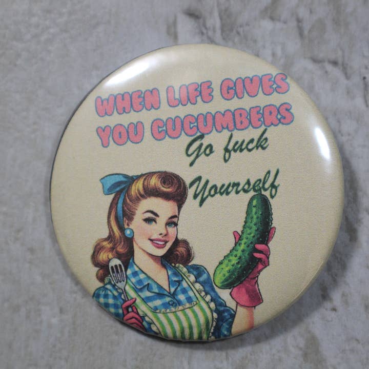 Raven Design - Vente Épinglettes/boutons - Quand la vie vous donne //bouton à dos métallique 5,72 cm2