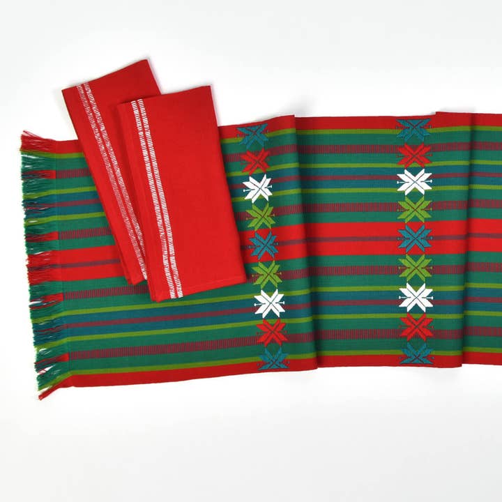 Mayamam Weavers - Wholesale Table Runner - Guatemalan Hand Woven Christmas Table Runner2