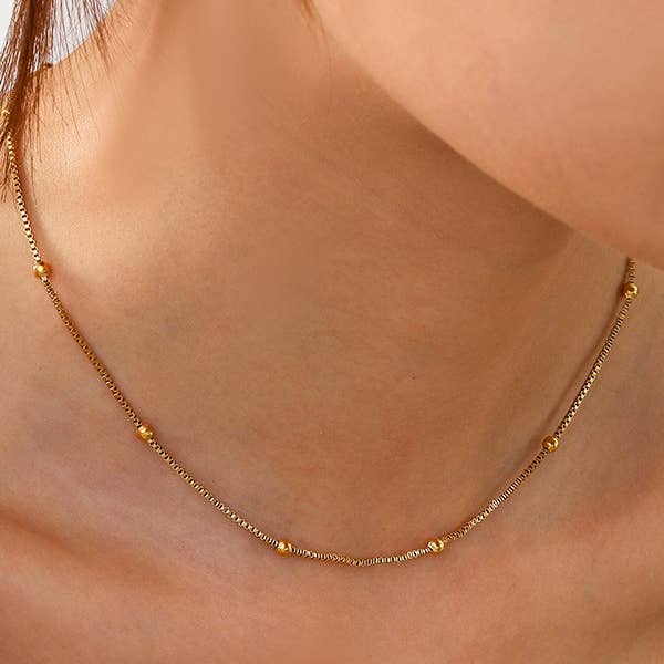 JOSSLYN by wall to wall - Wholesale Link & Chain Necklace - STAINLESS STEEL WATERPROOF TARNISH FREE NECKLACE | 40NK31814
