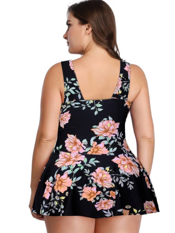 CC Wholesale Clothing - Wholesale One Piece Swimsuit - Women's - Plus Size Solid Ruffle V Neck Fit Swimsuits11