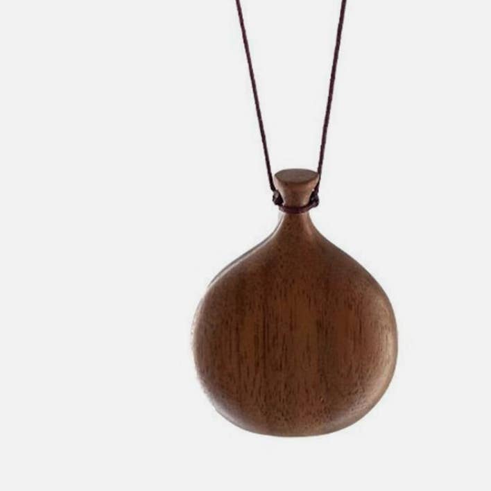 HoopLa - Wholesale Pendant/Charm Necklace - Flask Necklace- Hand Turned Wood and Waxed Adjustable Cord 1