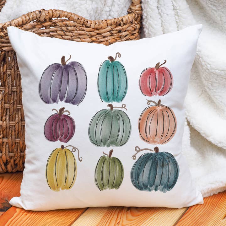 Fall Pillow, Pumpkin Throw Pillow, Fall Home Decor for wholesale by Canary Road