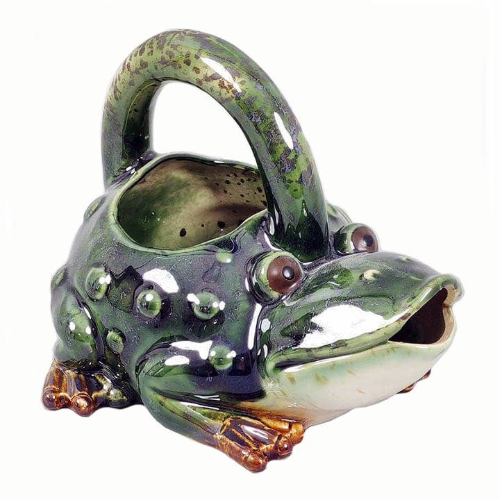 Ceramic Frog Watering Can - 8" for wholesale by Will's Company