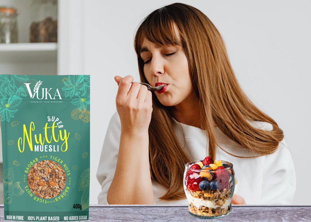 Vuka - Venta al por mayor Cereales de desayuno - Super Nutty Muesli, baobab y chufas, 400 g2