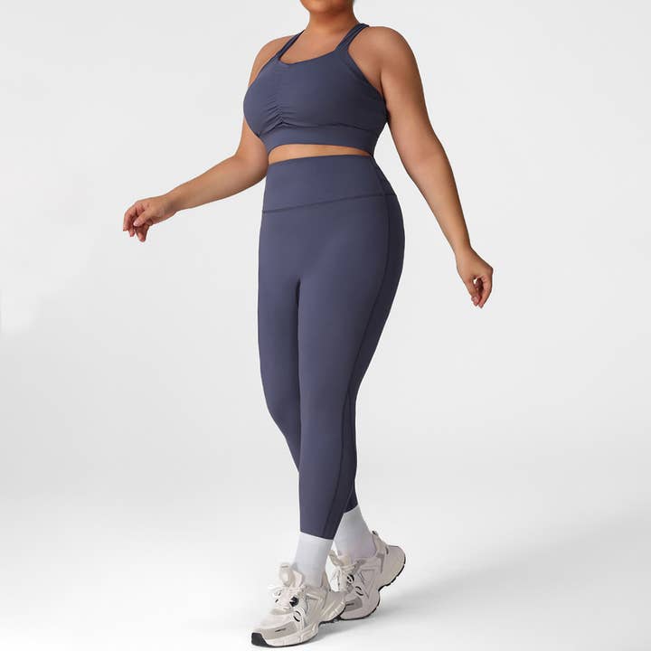 Sodalemon - Wholesale Activewear Set - Women's - Women's Plus Size Quick-Dry High-Stretch Tight Yoga Set3